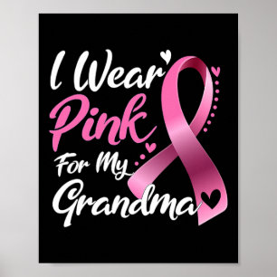 Poster Je Porte Le Rose Pour Ma Grand-Mère Sensibilisatio