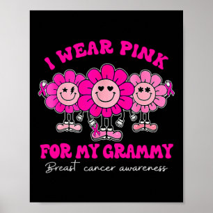 Poster Je Porte Le Rose Pour Ma Sensibilisation Au Cancer