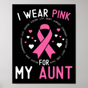 Poster Je Porte Le Rose Pour Ma Tante Soutien Au Cancer D
