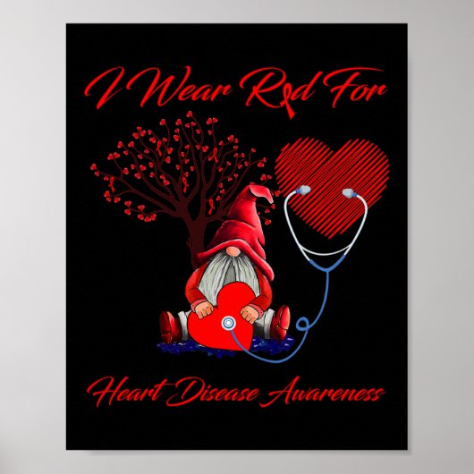 Poster Je Porte Le Rouge Pour La Sensibilisation Aux Mala (Devant)