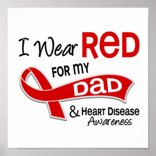 Poster Je porte le rouge pour mon maladie cardiaque de