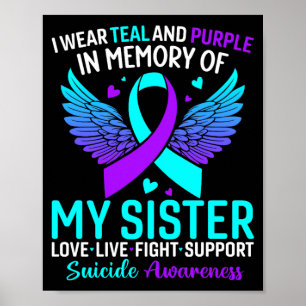 Poster Je Porte Le Turquoise Et Le Violet Pour La Prévent