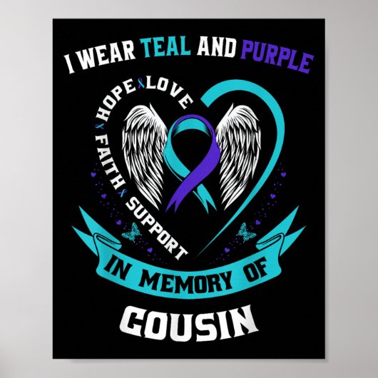 Poster Je Porte Le Turquoise Et Le Violet Pour Ma Cousin  (Devant)