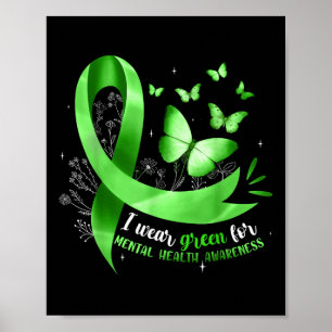Poster Je Porte Le Vert Pour Le Mois De Sensibilisation À