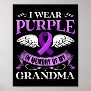 Poster Je Porte Le Violet En Mémoire De Ma Grand-Mère Dém