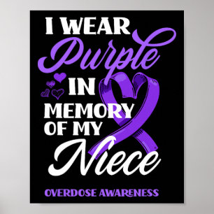 Poster Je Porte Le Violet En Mémoire De Ma Nièce Surdose