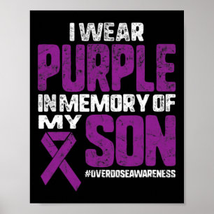Poster Je porte le violet en mémoire Ruban de sensibilisa