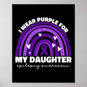 Poster Je Porte Le Violet Pour Ma Fille Sensibilisation À