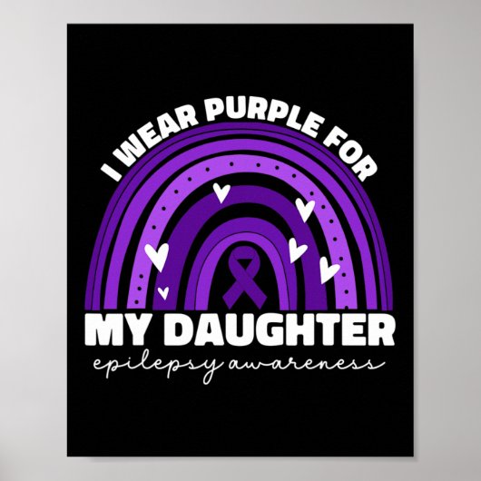 Poster Je Porte Le Violet Pour Ma Fille Sensibilisation À (Devant)