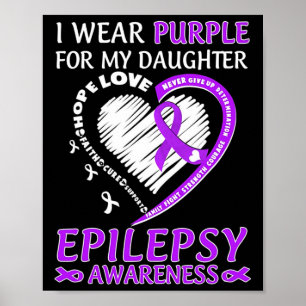 Poster Je Porte Le Violet Pour Ma Fille Sensibilisation À