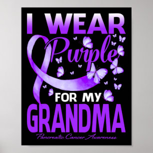 Poster Je Porte Le Violet Pour Ma Grand-Mère Cancer Pancr