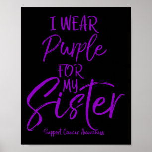 Poster Je porte le violet pour ma soeur Cancer Pancréatiq
