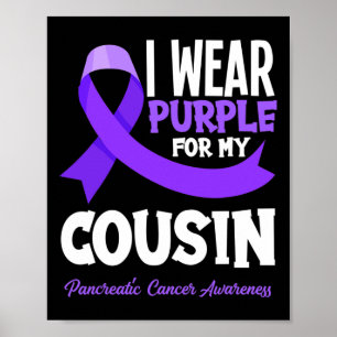 Poster Je Porte Le Violet Pour Mon Cousin Cancer Pancréat