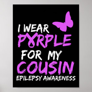 Poster Je porte le violet pour mon épilepsie de papillon