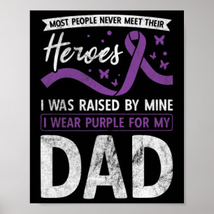 Poster Je Porte Le Violet Pour Mon Père Héros Cancer Panc