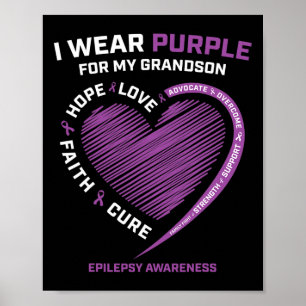 Poster Je Porte Le Violet Pour Mon Petit-Fils, Sensibilis