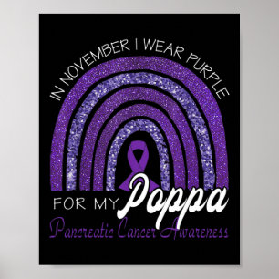 Poster Je Porte Le Violet Pour Mon Poppa - Cancer Pancréa