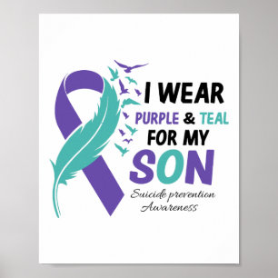 Poster Je Porte Le Violet Turquoise Pour Mon Fils Prévent