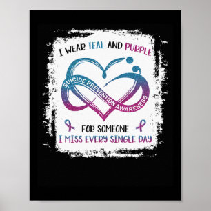 Poster Je porte le violet turquoise Pour quelqu'un qui me