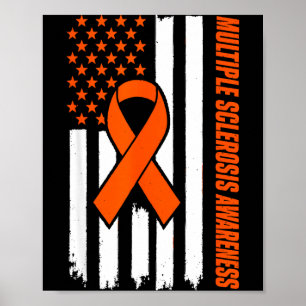 Poster Je porte orange pour la sensibilisation à la sclér