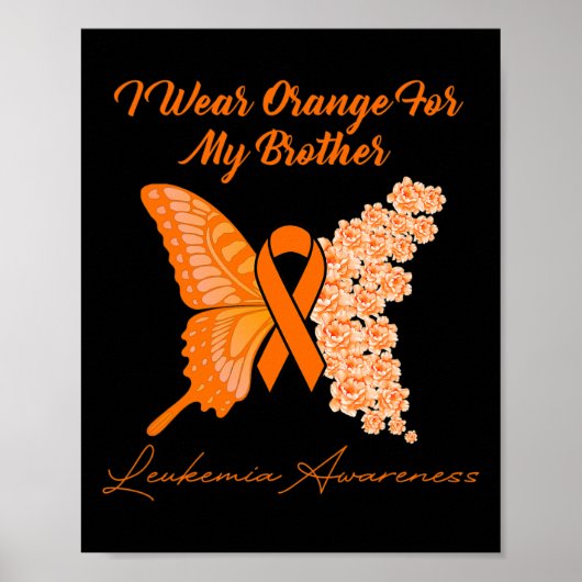 Poster Je porte Orange pour mon Frère - Leucémie (Devant)