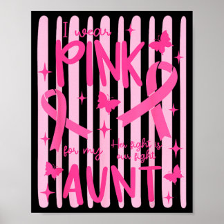 Poster Je Porte Rose Pour Ma Tante Ruban Rose