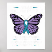 Poster Je Porte Suicide Turquoise Et Violet Sensibilisati (Devant)