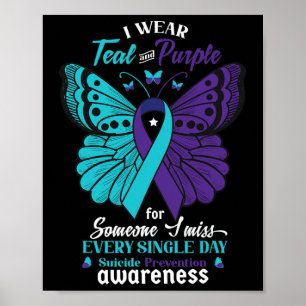 Poster Je Porte Suicide Turquoise Et Violet Sensibilisati