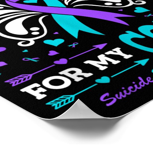 Poster Je Porte Turquoise & Purple Pour Mon Cousin (Coin)