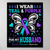 Poster Je Porte Turquoise & Purple Pour Mon Mari (Devant)