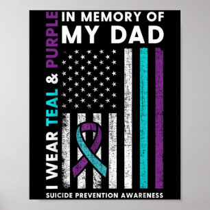 Poster Je Porte Turquoise & ; Violet En Mémoire De Mon
