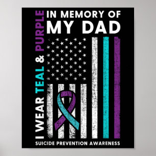 Poster Je Porte Turquoise & ; Violet En Mémoire De Mon