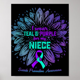Poster Je Porte Turquoise & Violet Pour La Nièce Suic