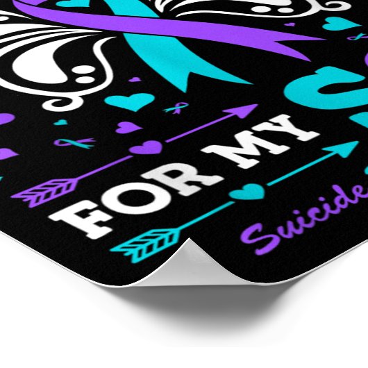 Poster Je Porte Turquoise & Violet Pour Mon Fils (Coin)