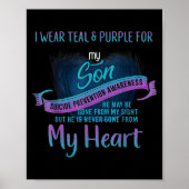 Poster Je Porte Turquoise & Violet Pour Mon Fils Suic (Devant)
