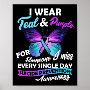 Poster Je Porte Turquoise & ; Violet Pour Quelqu'Un Qu