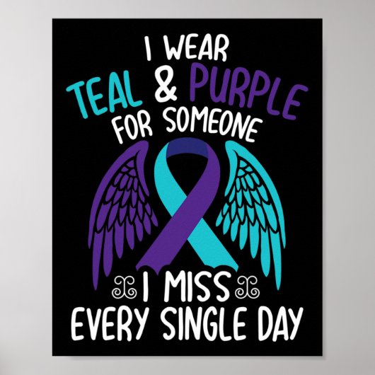 Poster Je Porte Turquoise &amp ; Violet Pour Quelqu'Un Qu (Devant)