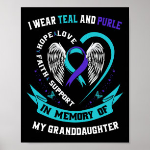 Poster Je porte Turquoise et pourpre pour le suicide de m