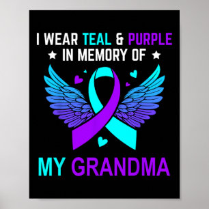 Poster Je Porte Turquoise Et Violet En Mémoire De Ma Gran