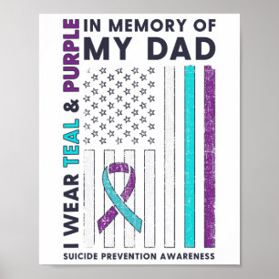 Poster Je Porte Turquoise Et Violet En Mémoire Du Suicide