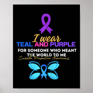 Poster Je Porte Turquoise Et Violet En Mémoire La Prévent