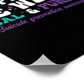 Poster Je Porte Turquoise Et Violet Pour La Prévention Du (Coin)