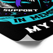 Poster Je Porte Turquoise Et Violet Pour Ma Connaissance  (Coin)
