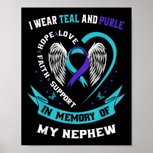 Poster Je Porte Turquoise Et Violet Pour Ma Connaissance (Devant)