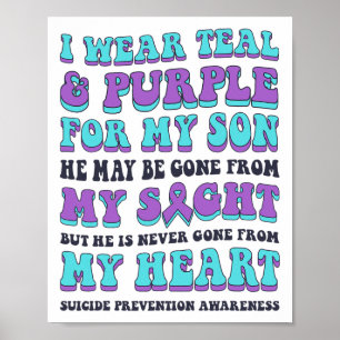 Poster Je Porte Turquoise Et Violet Pour Mon Fils Suicide