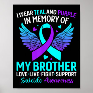 Poster Je Porte Turquoise Et Violet Pour Mon Frère Suicid