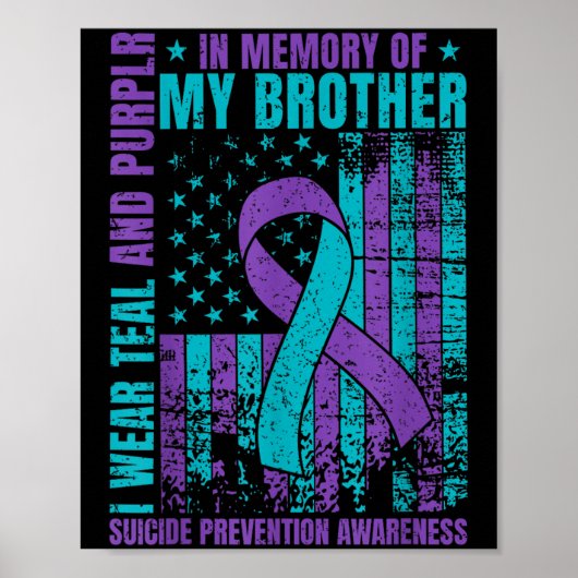 Poster Je Porte Turquoise Et Violet Pour Mon Frère Suicid (Devant)