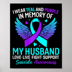 Poster Je Porte Turquoise Et Violet Pour Mon Mari Suicide