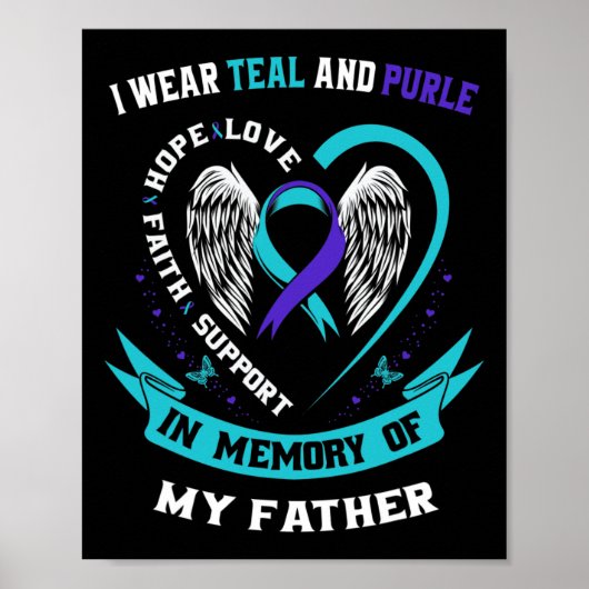 Poster Je Porte Turquoise Et Violet Pour Mon Père Suicide (Devant)