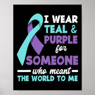 Poster Je Porte Turquoise Et Violet Pour Quelqu'Un Que J'